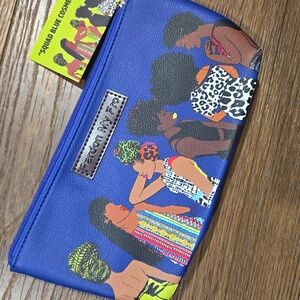 NWT PARDON MY FRO SQUAD BLUE COSMETIC BAG... #7700